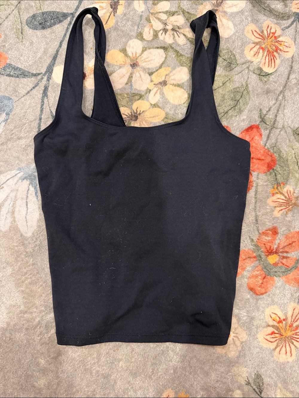 ALO Yoga Black Square-Neck Tank